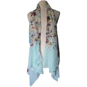 West Loop Sheer Floral Scarf Vest - One Size
